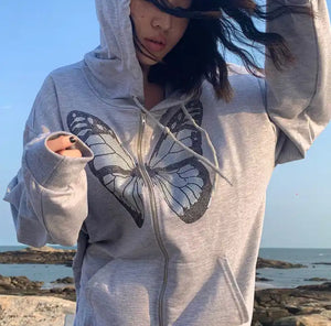 Butterfly Rhinestone Hoodie