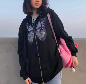 Butterfly Rhinestone Hoodie