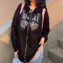 Load image into Gallery viewer, Butterfly Rhinestone Hoodie