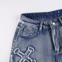 Load image into Gallery viewer, RX Distressed Patchwork Jeans