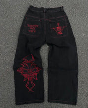 Load image into Gallery viewer, Skull Embroidery Jeans