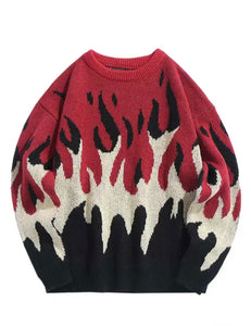 Knitted Flame Crewneck