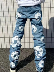 Classic Denim Flower Jeans