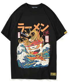 Japanese Ramen T-shirt - Black Crown Fashion