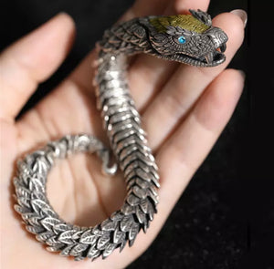 Snake Bite Silver Bracelet