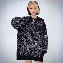 Load image into Gallery viewer, Skeleton Rider Knitted Pullover Sweater