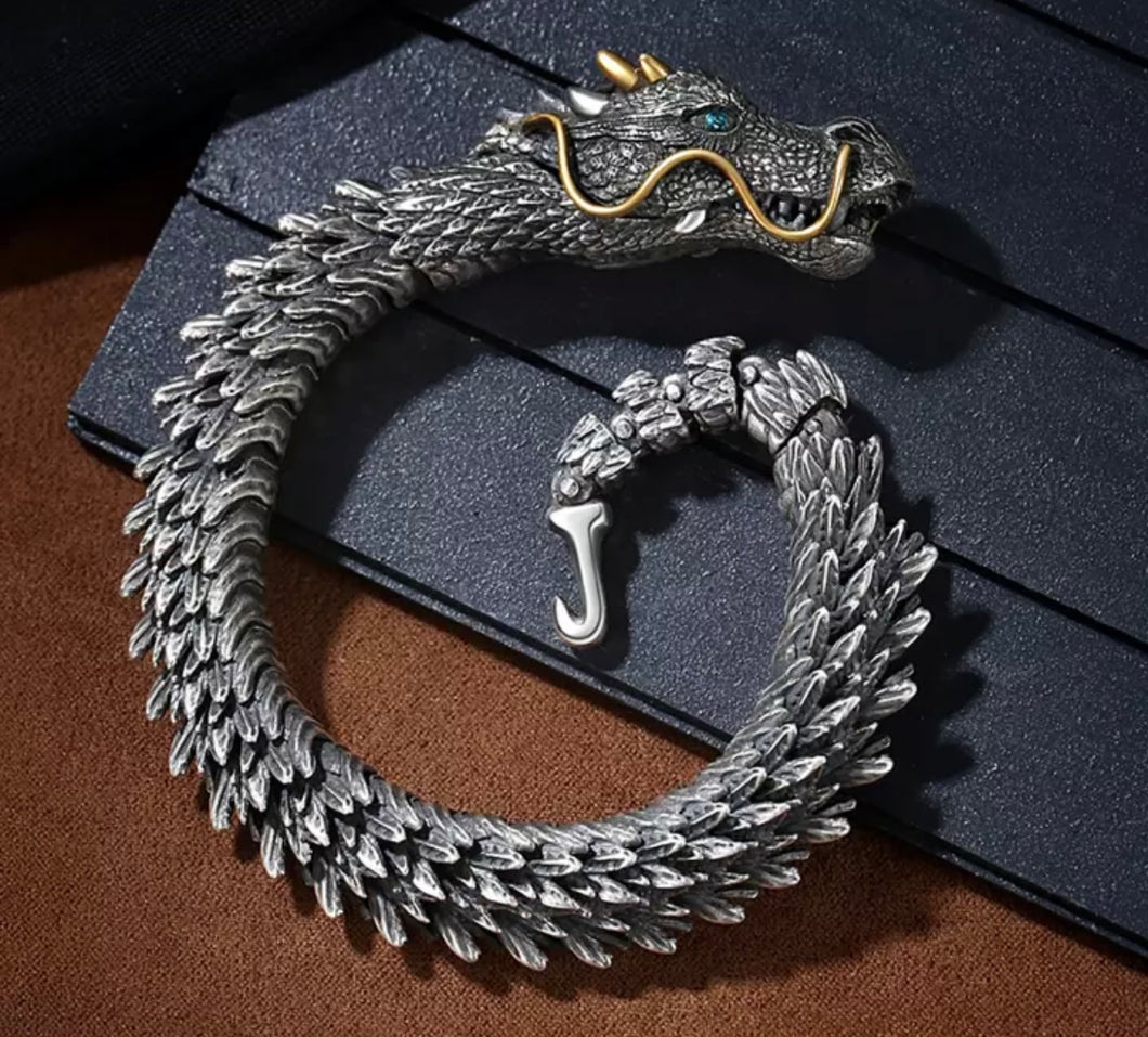 Dragon Bite Silver Bracelet