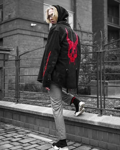 Demon Hunter Denim Jacket - Black Crown Fashion