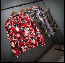 Load image into Gallery viewer, Butterfly Camo Windbreaker Jacket - Black Crown Fashion