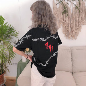 777 Barbed Wire Women's T-Shirt - Black Crown Fashion