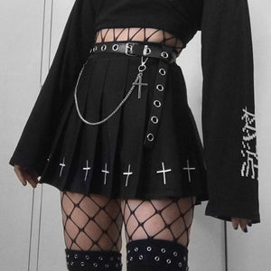 Cross Skirt - Black Crown Fashion
