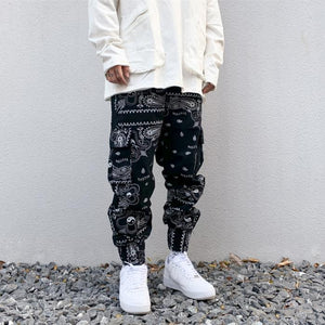 Paisley Yin And Yang Pants - Black Crown Fashion