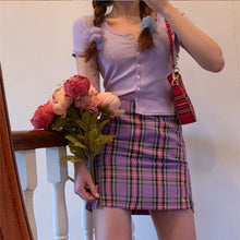 Load image into Gallery viewer, Pretty In Plaid Skirt - Black Crown Fashion