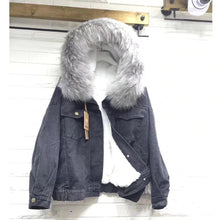 Load image into Gallery viewer, Comfort+ Fur Denim Jacket - Black Crown Fashion