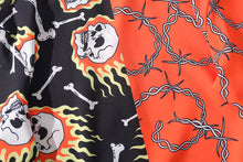 Load image into Gallery viewer, Barbed Flaming Skull Button-Down Shirt - Black Crown Fashion