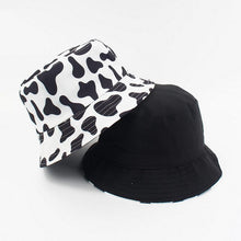 Load image into Gallery viewer, Cow Print Bucket Hat - Black Crown Fashion