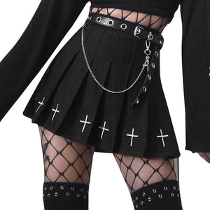 Cross Skirt - Black Crown Fashion