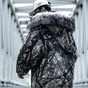 Forest Frost Camo Jacket - Black Crown Fashion