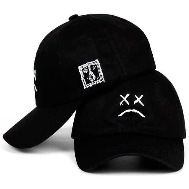 Lil Peep Embroidered Baseball Cap - Black Crown Fashion