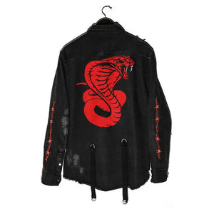 Cobra Denim Jacket - Black Crown Fashion