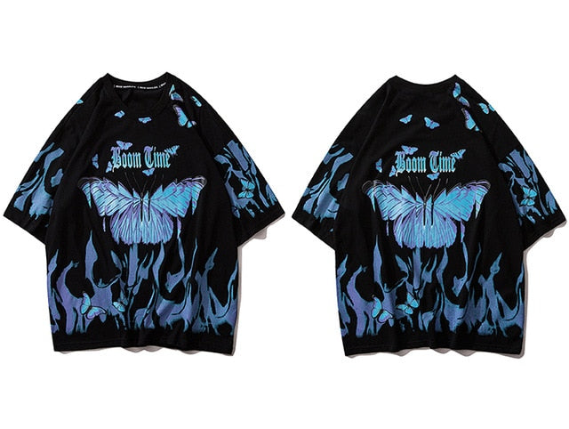 Boom Time Butterfly T-Shirt - Black Crown Fashion