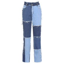Load image into Gallery viewer, Patchwork Denim Jeans - Black Crown Fashion