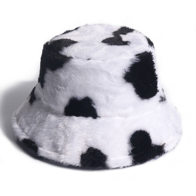 Soft Cow Bucket Hat - Black Crown Fashion