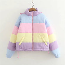 Load image into Gallery viewer, Cotton Candy Puffer Jacket - Black Crown Fashion