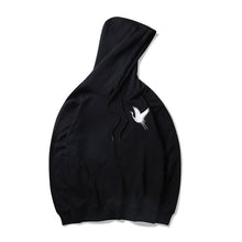Load image into Gallery viewer, Embroidered Crane Hoodie - Black Crown Fashion