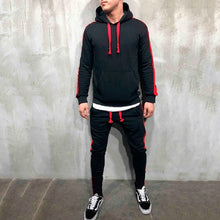 Load image into Gallery viewer, Winter Stripe Tracksuit Sets - Black Crown Fashion