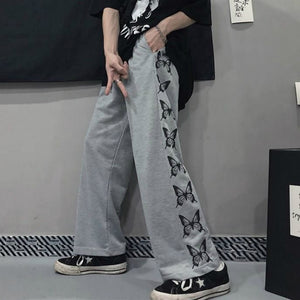 Butterly Chain Sweatpants - Black Crown Fashion
