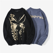 Load image into Gallery viewer, Melting Butterfly Crewneck Sweater - Black Crown Fashion