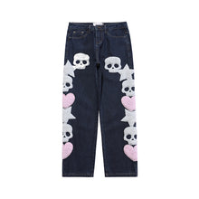 Load image into Gallery viewer, Embroidered Star Skull Jeans