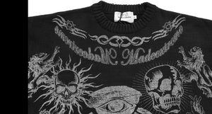 Scorpion's Eye Knitted Sweater - Black Crown Fashion