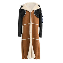 Load image into Gallery viewer, Shearling/Denim Long Coat