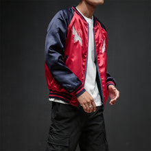 Load image into Gallery viewer, Navy Crane Multi-Style Luxury Bomber - Black Crown Fashion