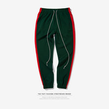 Load image into Gallery viewer, Green/Red &quot;Forbidden Colours&quot; Side Stripe Joggers - Black Crown Fashion