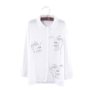 One-Eyed Faces Button Down - Black Crown Fashion