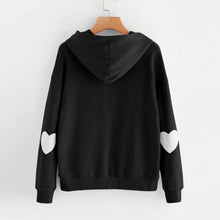 Load image into Gallery viewer, Heart Sleeved Hoodie - Black Crown Fashion