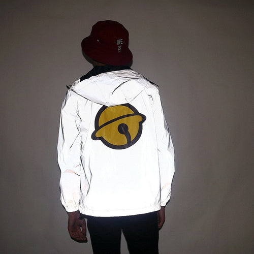 Saturn Reflective Windbreaker - Black Crown Fashion