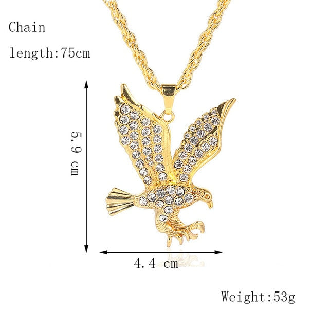 Iced Out Eagle Chain - Black Crown Fashion