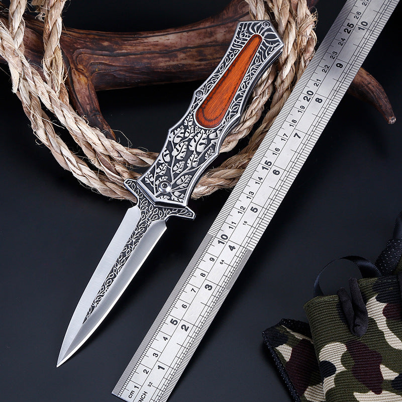 Leafy Tactical Pocket Knife - Black Crown Fashion