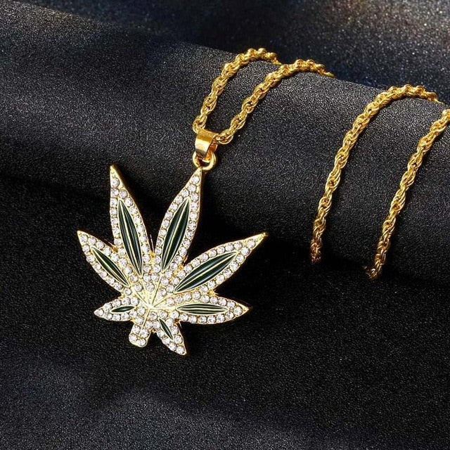 Iced Out 420 Weed Chain - Black Crown Fashion