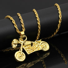 Load image into Gallery viewer, Iced Out Harley Davidson Skeleton Chain - Black Crown Fashion